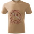 Tricou culoare nisip  tineret-copii, Zambeste, Isus te iubeste! 